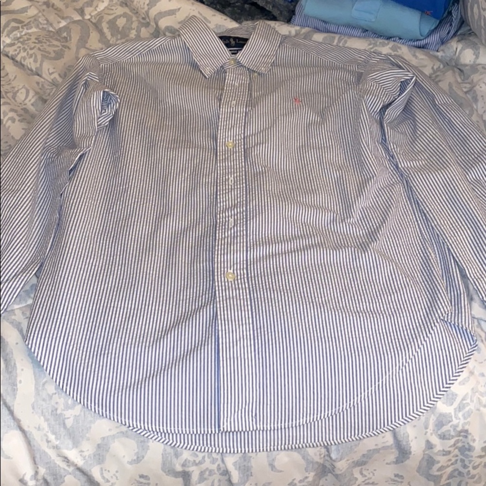 Ralph Lauren seersucker long sleeve polo